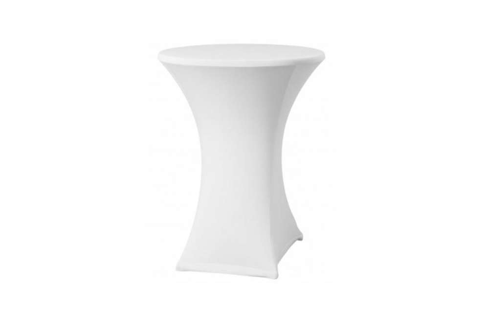 Bistro stůl klasický bílý 80 cm + bílý ubrus