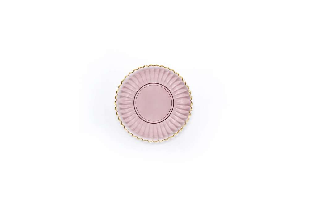 Skleněný talíř  ⌀ 19 cm růžovo-zlatý