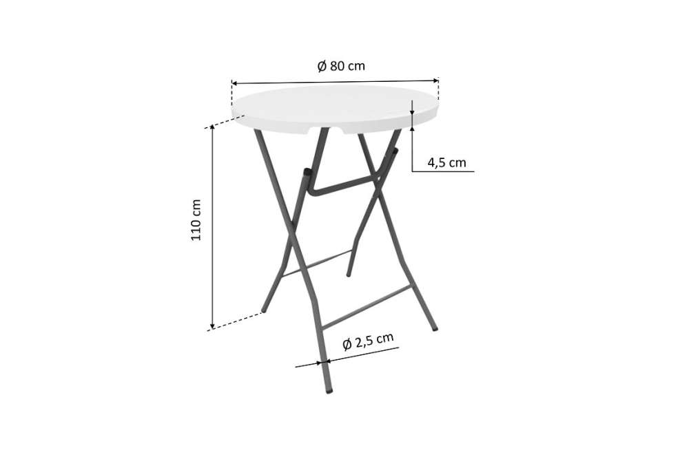 Bistro stůl klasický bílý ⌀80 V110 cm