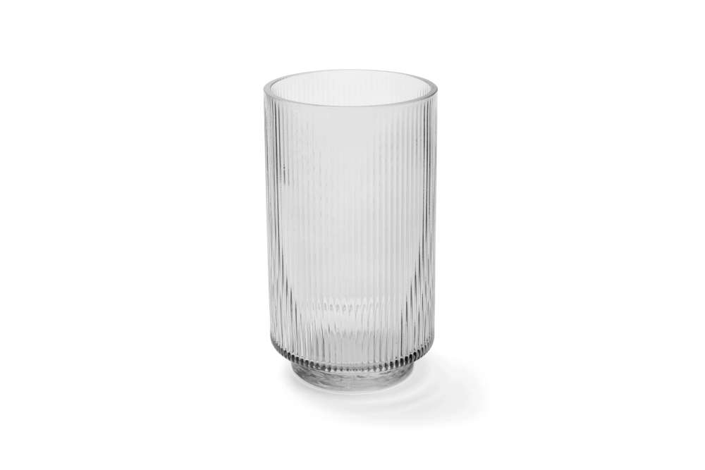 Váza / lucerna, šedé sklo 18 cm