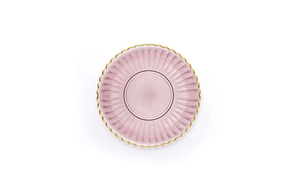 Skleněný talíř  ⌀ 27 cm růžovo-zlatý