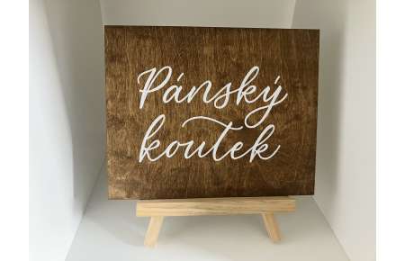 Dřevěná cedulka Pánský koutek