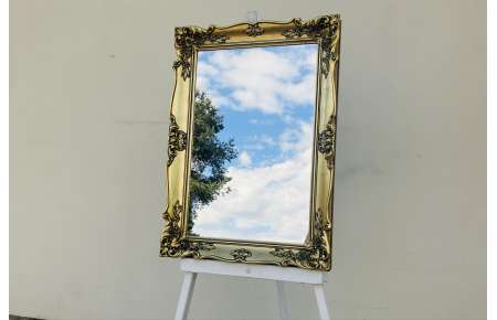 Zrcadlo zlaté 80x60 cm