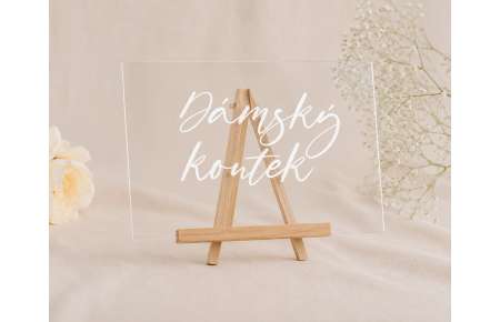 Dámský koutek - Cedule matná bílý nápis 30x20 cm