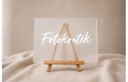 Cedule Fotokoutek plexi matné bílý text