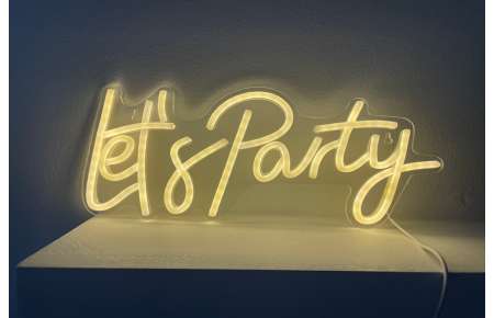 Neonový nápis Let's party 36 cm