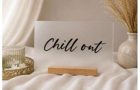 Cedulka plexi chill out černá