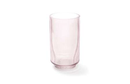 Váza / lucerna, růžové sklo 18 cm