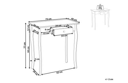 Stolek obřadní se šuplíkem bílý 75 cm