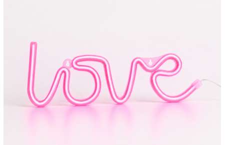 Neonový svítící nápis 35 cm Love - Růžový