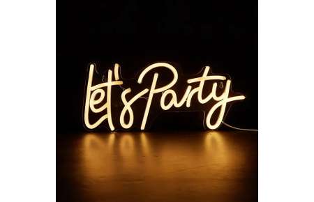 Neonový nápis Let's party 36 cm