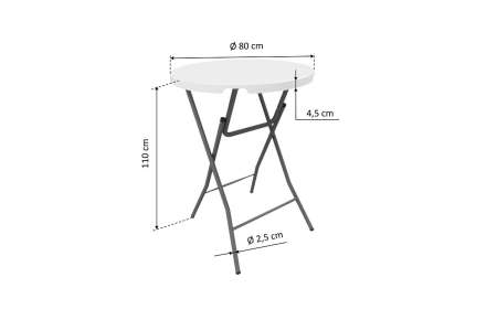 Bistro stůl klasický bílý ⌀80 V110 cm