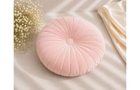 Polštář sedací kulatý 36 cm světle růžový
