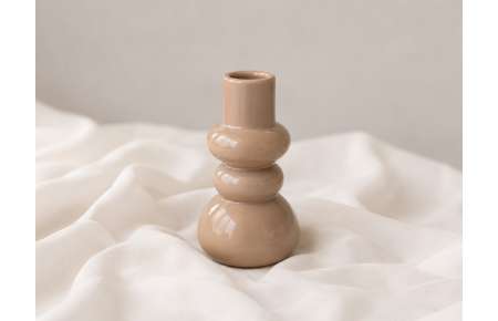 Svícen keramický jemně růžový 13,5cm
