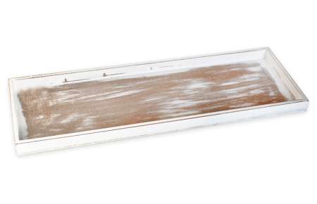 Tác dřevo bílá patina 50 cm