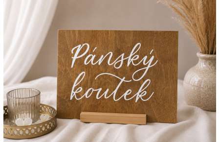 Dřevěná cedulka Pánský koutek