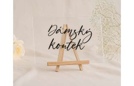 Dámský koutek - Cedule matná černý nápis 30x20 cm