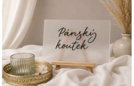 Cedule plexi pánský koutek černá