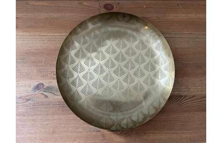 Podnos zlatý 30 cm zdobený gravírovaný