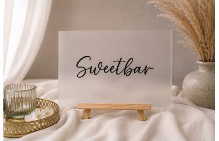 Cedule plexi sweet bar černá