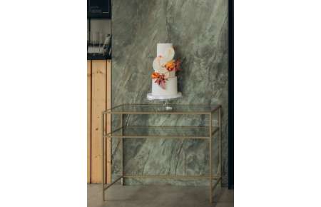 Stolek / regál 100x35 cm zlatý