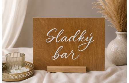 Dřevěná cedulka Sladký bar