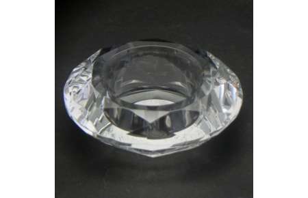 Svícen skleněný diamant průměr 7 cm