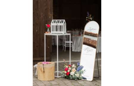 Bistro stůl kovový bílý 50x50